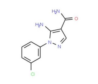 5-amino-1-(3-chlorophenyl)-1H-pyrazole-4-carboxamide (CAS 50427-78-6) - chemical structure image