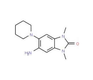 5-Amino-1,3-dimethyl-6-piperidin-1-yl-1,3-dihydro-benzoimidazol-2-one - chemical structure image