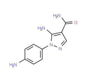 5-amino-1-(4-aminophenyl)-1H-pyrazole-4-carboxamide - chemical structure image