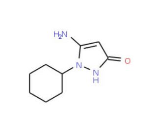 5-Amino-1-cyclohexyl-1H-pyrazol-3-ol (CAS 436088-86-7) - chemical structure image