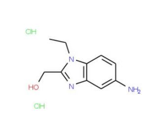(5-Amino-1-ethyl-1H-benzoimidazol-2-yl)-methanol dihydrochloride - chemical structure image