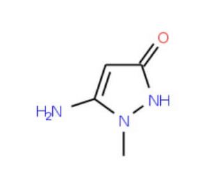 5-amino-1-methyl-1,2-dihydro-3H-pyrazol-3-one (CAS 54167-77-0) - chemical structure image