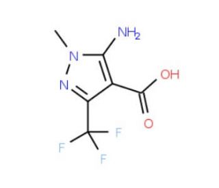 5-Amino-1-methyl-3-(trifluoromethyl)-1H-pyrazole-4-carboxylic acid (CAS 317806-51-2) - chemical structure image
