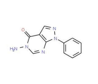 5-amino-1-phenyl-1,5-dihydro-4H-pyrazolo[3,4-d]pyrimidin-4-one (CAS 69923-95-1) - chemical structure image
