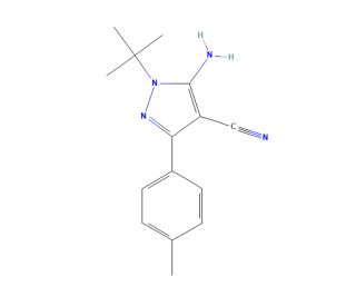 5-Amino-1-tert-butyl-3-(4-methylphenyl)-4-cyanopyrazole (CAS 186896-24-2) - chemical structure image
