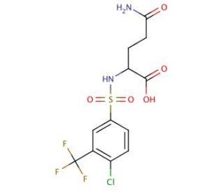 5-amino-2-({[4-chloro-3-(trifluoromethyl)phenyl]sulfonyl}amino)-5-oxopentanoic acid - chemical structure image