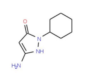 5-amino-2-cyclohexyl-1,2-dihydro-3H-pyrazol-3-one - chemical structure image