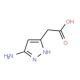 (5-Amino-2H-pyrazol-3-yl)-acetic acid (CAS 174891-10-2) - chemical structure image