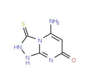 5-Amino-3-mercapto-[1,2,4]triazolo-[4,3-a]pyrimidin-7-ol (CAS 41266-68-6) - chemical structure image