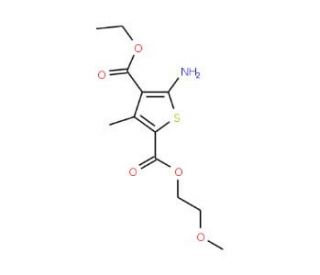 5-Amino-3-methyl-thiophene-2,4-dicarboxylic acid 4-ethyl ester 2-(2-methoxy-ethyl) ester - chemical structure image