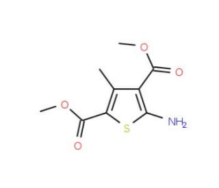 5-Amino-3-methyl-thiophene-2,4-dicarboxylic acid dimethyl ester (CAS 103765-33-9) - chemical structure image