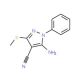 5-amino-3-(methylthio)-1-phenyl-1H-pyrazole-4-carbonitrile (CAS 59334-11-1) - chemical structure image
