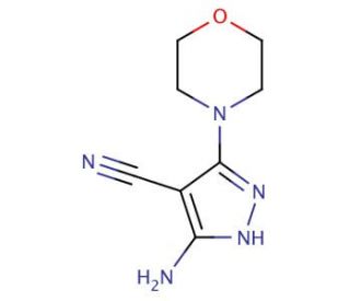 5-amino-3-morpholin-4-yl-1H-pyrazole-4-carbonitrile - chemical structure image