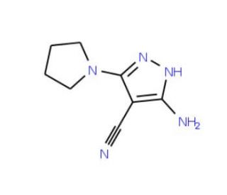 5-amino-3-pyrrolidin-1-yl-1H-pyrazole-4-carbonitrile - chemical structure image