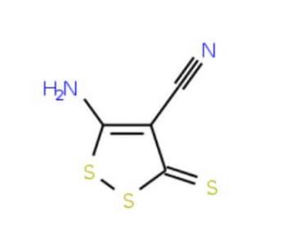5-Amino-3-thioxo-3H-(1,2)dithiole-4-carbonitrile (CAS 5147-74-0) - chemical structure image