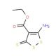 5-Amino-3-thioxo-3H-(1,2)dithiole-4-carboxylic acid ethyl ester (CAS 3354-38-9) - chemical structure image