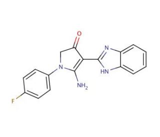 5-Amino-4-(1H-benzoimidazol-2-yl)-1-(4-fluoro-phenyl)-1,2-dihydro-pyrrol-3-one - chemical structure image