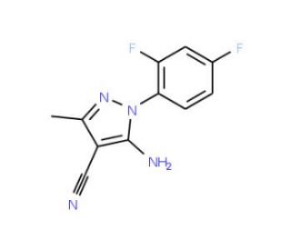 5-Amino-4-cyano-1-(2,4-difluorophenyl)-3-methyl-1H-pyrazole (CAS 1020057-92-4) - chemical structure image