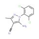5-Amino-4-cyano-1-(2,6-dichlorophenyl)-3-methylpyrazole (CAS 1072944-85-4) - chemical structure image