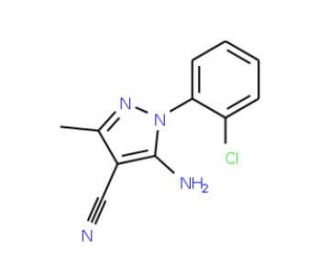 5-Amino-4-cyano-1-(2-chlorophenyl)-3-methylpyrazole (CAS 107856-31-5) - chemical structure image