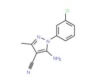 5-Amino-4-cyano-1-(3-chlorophenyl)-3-methylpyrazole (CAS 107842-57-9) - chemical structure image