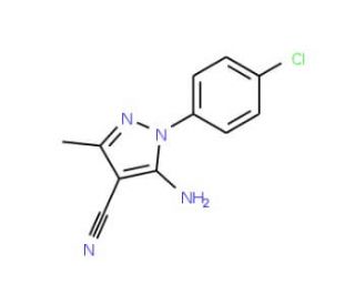 5-Amino-4-cyano-1-(4-chlorophenyl)-3-methylpyrazole (CAS 58791-82-5) - chemical structure image