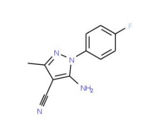 5-Amino-4-cyano-1-(4-fluorophenyl)-3-methylpyrazole (CAS 51516-82-6) - chemical structure image