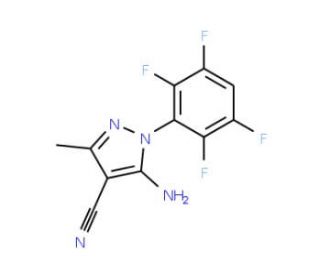 5-Amino-4-cyano-3-methyl-1-(2,3,5,6-tetrafluorophenyl)pyrazole (CAS 1072944-90-1) - chemical structure image