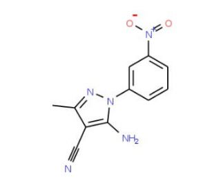 5-Amino-4-cyano-3-methyl-1-(3-nitrophenyl)pyrazole (CAS 107842-58-0) - chemical structure image