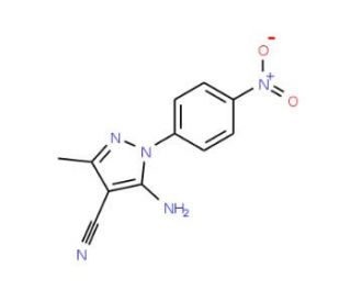 5-Amino-4-cyano-3-methyl-1-(4-nitrophenyl)pyrazole (CAS 76982-31-5) - chemical structure image