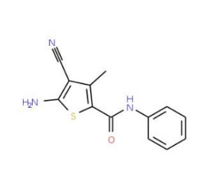 5-amino-4-cyano-3-methyl-N-phenylthiophene-2-carboxamide - chemical structure image