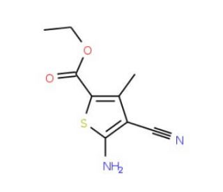 5-Amino-4-cyano-3-methyl-thiophene-2-carboxylic acid ethyl ester (CAS 23903-46-0) - chemical structure image