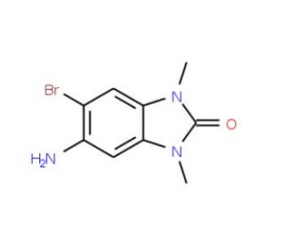 5-Amino-6-bromo-1,3-dimethyl-1,3-dihydro-benzoimidazol-2-one (CAS 24786-52-5) - chemical structure image