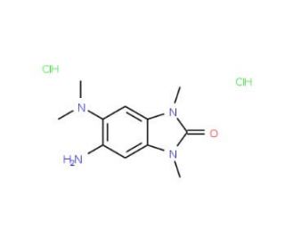 5-Amino-6-dimethylamino-1,3-dimethyl-1,3-dihydro-benzoimidazol-2-one dihydrochloride - chemical structure image