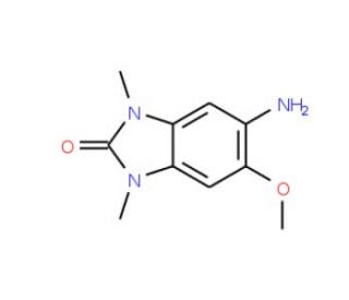 5-Amino-6-methoxy-1,3-dimethyl-1,3-dihydro-benzoimidazol-2-one (CAS 73778-95-7) - chemical structure image