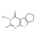 5-Amino-6-methyl-1,2,3,5-tetrahydro-8-thia-5,7-diaza-cyclopenta[a]inden-4-one (CAS 22721-36-4) - chemical structure image