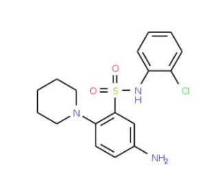 5-Amino-N-(2-chloro-phenyl)-2-piperidin-1-yl-benzenesulfonamide (CAS 327072-89-9) - chemical structure image