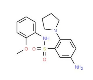 5-Amino-N-(2-methoxy-phenyl)-2-pyrrolidin-1-yl-benzenesulfonamide (CAS 326619-12-9) - chemical structure image