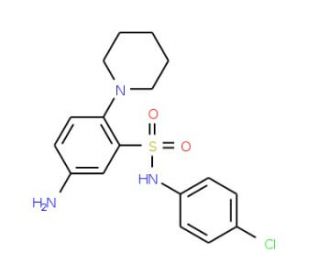 5-Amino-N-(4-chloro-phenyl)-2-piperidin-1-yl-benzenesulfonamide - chemical structure image