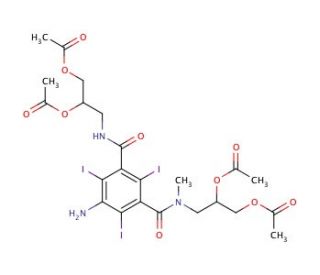 5-Amino-N,N&prime;-bis[2,3-bis(acetyloxy)propyl]-2,4,6-triiodo-N-methyl-1,3-benzenedicarboxamide - chemical structure image