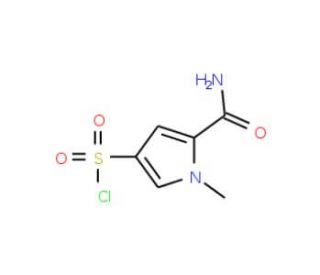5-(aminocarbonyl)-1-methyl-1H-pyrrole-3-sulfonyl chloride - chemical structure image
