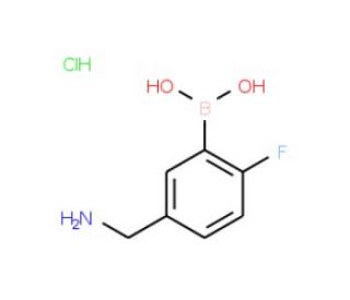 5-(Aminomethyl)-2-fluorophenylboronic acid hydrochloride (CAS 1072946-46-3) - chemical structure image