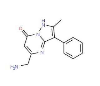 5-(Aminomethyl)-2-methyl-3-phenylpyrazolo-[1,5-a]pyrimidin-7(4H)-one - chemical structure image