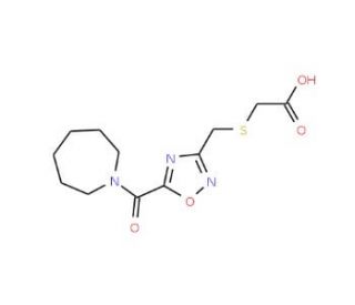 ({[5-(Azepan-1-ylcarbonyl)-1,2,4-oxadiazol-3-yl]-methyl}thio)acetic acid - chemical structure image