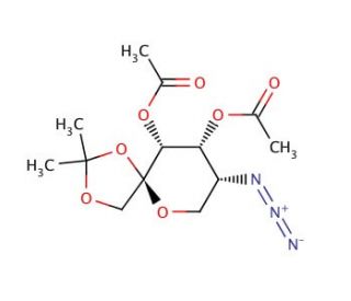 5-Azido-5-deoxy-3,4-di-O-acetyl-1,2-O-isopropylidene-&beta;-D-fructose (CAS 94801-00-0) - chemical structure image