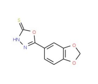 5-Benzo[1,3]dioxol-5-yl-[1,3,4]oxadiazole-2-thiol (CAS 63698-52-2) - chemical structure image
