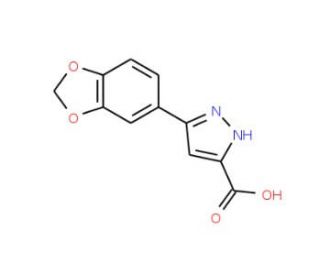 5-Benzo[1,3]dioxol-5-yl-2H-pyrazole-3-carboxylic acid (CAS 890621-48-4) - chemical structure image