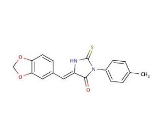 5-Benzo[1,3]dioxol-5-ylmethylene-2-thioxo-3-p-tolyl-imidazolidin-4-one - chemical structure image