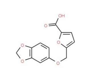 5-(Benzo[1,3]dioxol-5-yloxymethyl)-furan-2-carboxylic acid - chemical structure image