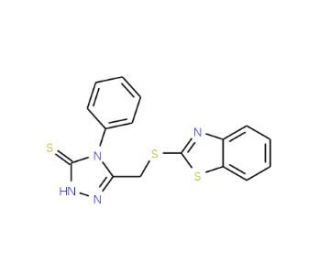 5-(Benzothiazol-2-ylsulfanylmethyl)-4-phenyl-4H-[1,2,4]triazole-3-thiol (CAS 116710-50-0) - chemical structure image